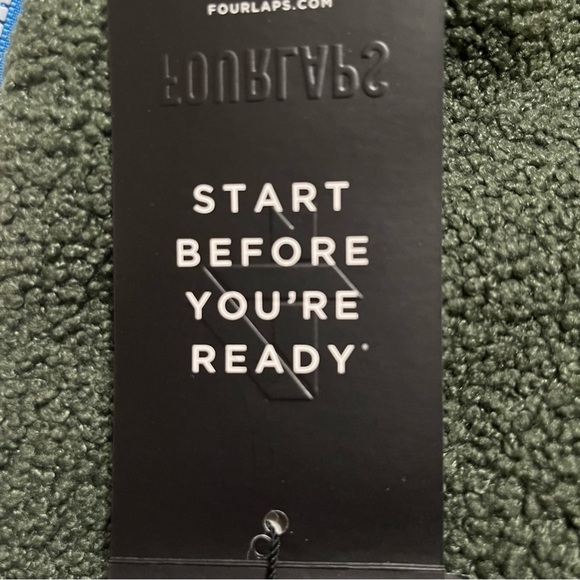 Mens FourLaps Reversible Polar Quilted Sherpa Jacket Thyme / White M Runs L - Picture 7 of 13